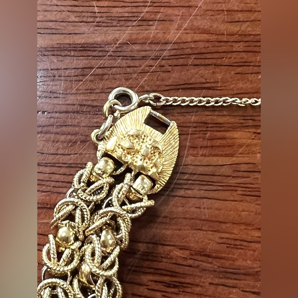 Vintage Rare Monet Double Byzantine Gold Chain Bracelet - Picture 5 of 7